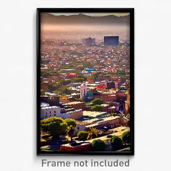 Pixel Art Poster - Vast Mexican City (8 Bit Psychedelic Trippy Video Game Print)
