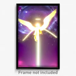 Pixel Art Poster - Angelic Outer Space (8 Bit Psychedelic Video Game Print)