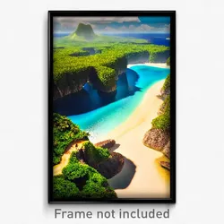 Pixel Art Poster - Striking Island (8 Bit Psychedelic Trippy Video Game Print)