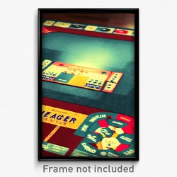 Pixel Art Poster - Meager Board Game (8 Bit Psychedelic Trippy Video Game Print)