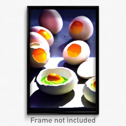 Pixel Art Poster - Smoggy Eggs (8 Bit Psychedelic Trippy Weird Video Game Print)