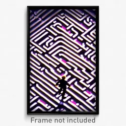 Pixel Art Poster - Memorable Maze (8 Bit Psychedelic Trippy Video Game Print)