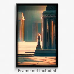 Pixel Art Poster - Adventurous Tomb (8 Bit Psychedelic Trippy Video Game Print)