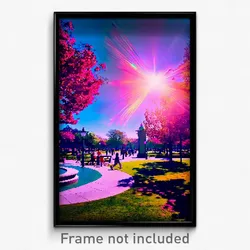 Pixel Art Poster - Fabulous Park (8 Bit Psychedelic Trippy Video Game Print)