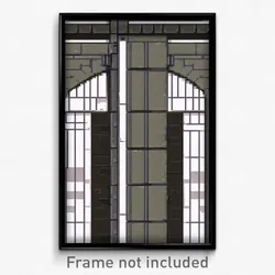 Pixel Art Poster - Rectangular Portcullis (8 Bit Psychedelic Video Game Print)