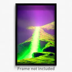 Pixel Art Poster - Green Fissure (8 Bit Psychedelic Trippy Video Game Print)