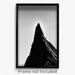 Pixel Art Poster - Black And White Ridgeline (8 Bit Video Game Print)
