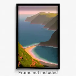 Pixel Art Poster - Imperfect Coast (8 Bit Psychedelic Trippy Video Game Print)