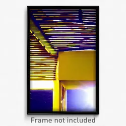 Pixel Art Poster - Yellow Overhang (8 Bit Psychedelic Trippy Video Game Print)