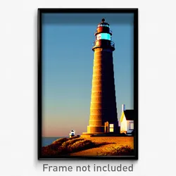 Pixel Art Poster - Average Lighthouse (8 Bit Psychedelic Video Game Print)