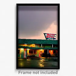 Pixel Art Poster - Dreary Motel (8 Bit Psychedelic Trippy Video Game Print)
