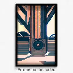Pixel Art Poster - Rectangular Wheel (8 Bit Psychedelic Trippy Video Game Print)