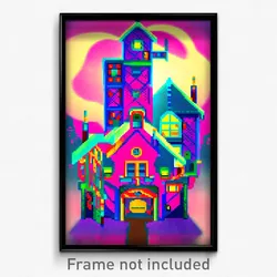 Pixel Art Poster - Marvelous Madhouse (8 Bit Psychedelic Video Game Print)