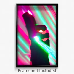 Pixel Art Poster - Glitchy Arm (8 Bit Psychedelic Trippy Weird Video Game Print)
