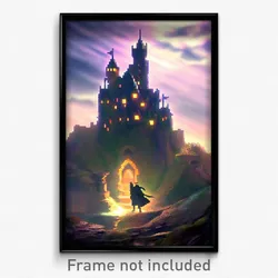 Pixel Art Poster - Distorted Castle (8 Bit Psychedelic Trippy Video Game Print)