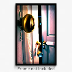 Pixel Art Poster - Frosty Door Knob (8 Bit Psychedelic Trippy Video Game Print)