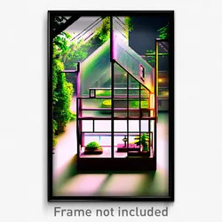 Pixel Art Poster - Modest Terrarium (8 Bit Psychedelic Trippy Video Game Print)