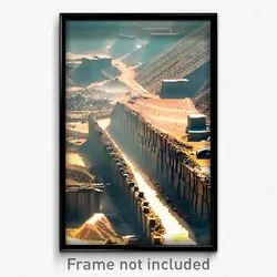 Pixel Art Poster - Made Up Quarry (8 Bit Psychedelic Trippy Video Game Print)