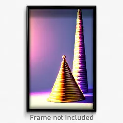 Pixel Art Poster - Fancy Cone (8 Bit Psychedelic Trippy Weird Video Game Print)