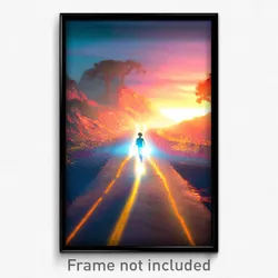Pixel Art Poster - Secret Route (8 Bit Psychedelic Trippy Video Game Print)