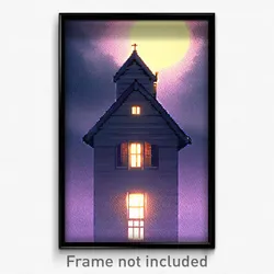 Pixel Art Poster - Gloomy Gable (8 Bit Psychedelic Trippy Video Game Print)