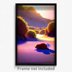 Pixel Art Poster - Plush Desert (8 Bit Psychedelic Trippy Video Game Print)