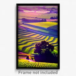 Pixel Art Poster - Terrific Fields (8 Bit Psychedelic Trippy Video Game Print)