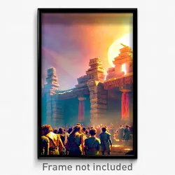 Pixel Art Poster - Ancient Movie Festival (8 Bit Psychedelic Video Game Print)