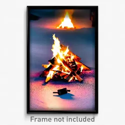 Pixel Art Poster - Tiny Bonfire (8 Bit Psychedelic Trippy Video Game Print)