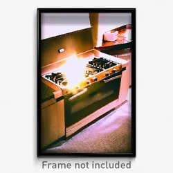 Pixel Art Poster - Tan Stove (8 Bit Psychedelic Trippy Weird Video Game Print)