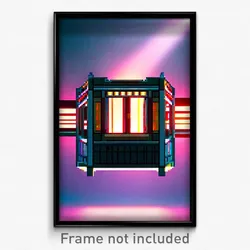 Pixel Art Poster - Upbeat Antechamber (8 Bit Psychedelic Video Game Print)