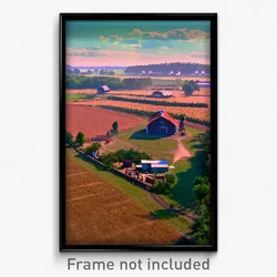 Pixel Art Poster - Massive Farm (8 Bit Psychedelic Trippy Video Game Print)