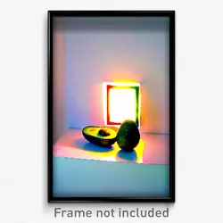 Pixel Art Poster - Square Avocado (8 Bit Psychedelic Trippy Video Game Print)