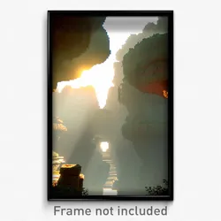 Pixel Art Poster - Ancient Badland (8 Bit Psychedelic Trippy Video Game Print)
