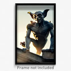 Pixel Art Poster - Dirty Gargoyle (8 Bit Psychedelic Trippy Video Game Print)