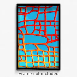Pixel Art Poster - Light Blue Grate (8 Bit Psychedelic Trippy Video Game Print)
