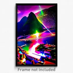 Pixel Art Poster - Vivid Rio De Janeiro (8 Bit Psychedelic Video Game Print)