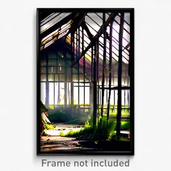 Pixel Art Poster - Tattered Greenhouse (8 Bit Psychedelic Video Game Print)