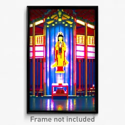 Pixel Art Poster - Nice Shrine (8 Bit Psychedelic Trippy Weird Video Game Print)