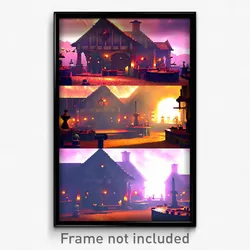 Pixel Art Poster - Stained Smithy (8 Bit Psychedelic Trippy Video Game Print)