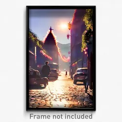 Pixel Art Poster - Blissful Thoroughfare (8 Bit Psychedelic Video Game Print)