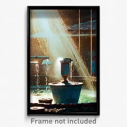 Pixel Art Poster - Glaring Watering Hole (8 Bit Psychedelic Video Game Print)