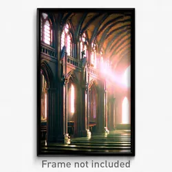 Pixel Art Poster - Glossy Friary (8 Bit Psychedelic Trippy Video Game Print)