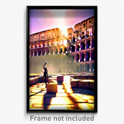 Pixel Art Poster - Mushy Colosseum (8 Bit Psychedelic Trippy Video Game Print)
