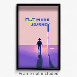 Pixel Art Poster - Flat Mind Journey (8 Bit Psychedelic Trippy Video Game Print)