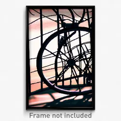 Pixel Art Poster - Wire Frame Wheels (8 Bit Psychedelic Trippy Video Game Print)