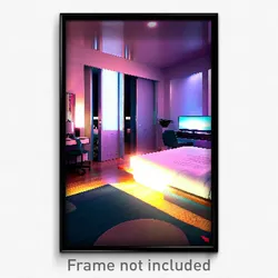 Pixel Art Poster - Ordinary Bedroom (8 Bit Psychedelic Trippy Video Game Print)