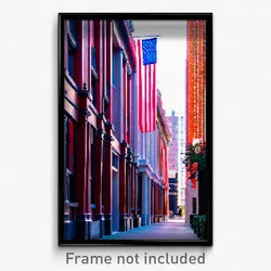 Pixel Art Poster - Narrow American Architecture (8 Bit Video Game Print)