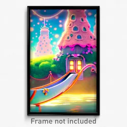 Pixel Art Poster - Whimsical Mooring (8 Bit Psychedelic Trippy Video Game Print)