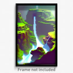 Pixel Art Poster - Adventurous Pit (8 Bit Psychedelic Trippy Video Game Print)